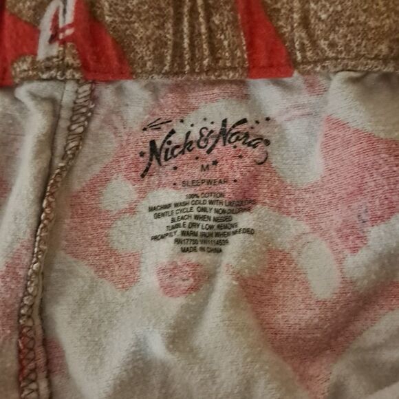 Nick & Nora Christmas Sock Monkey sleep pants size medium - Picture 3 of 5